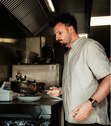 Chef in de keuken
